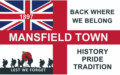 Mansfield town supporters flag - town,