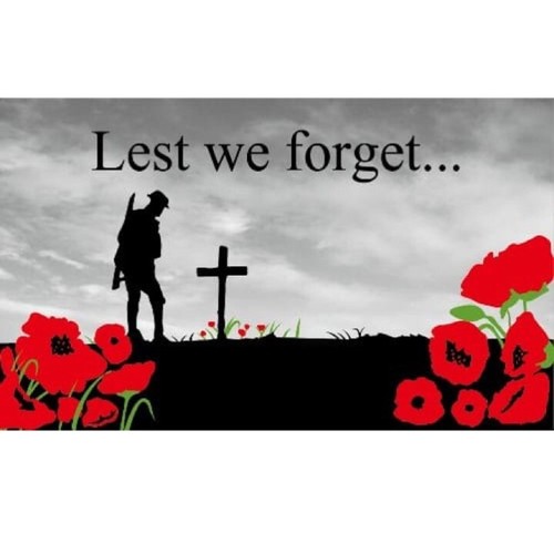 Lest forget flag 5x3ft - forget,